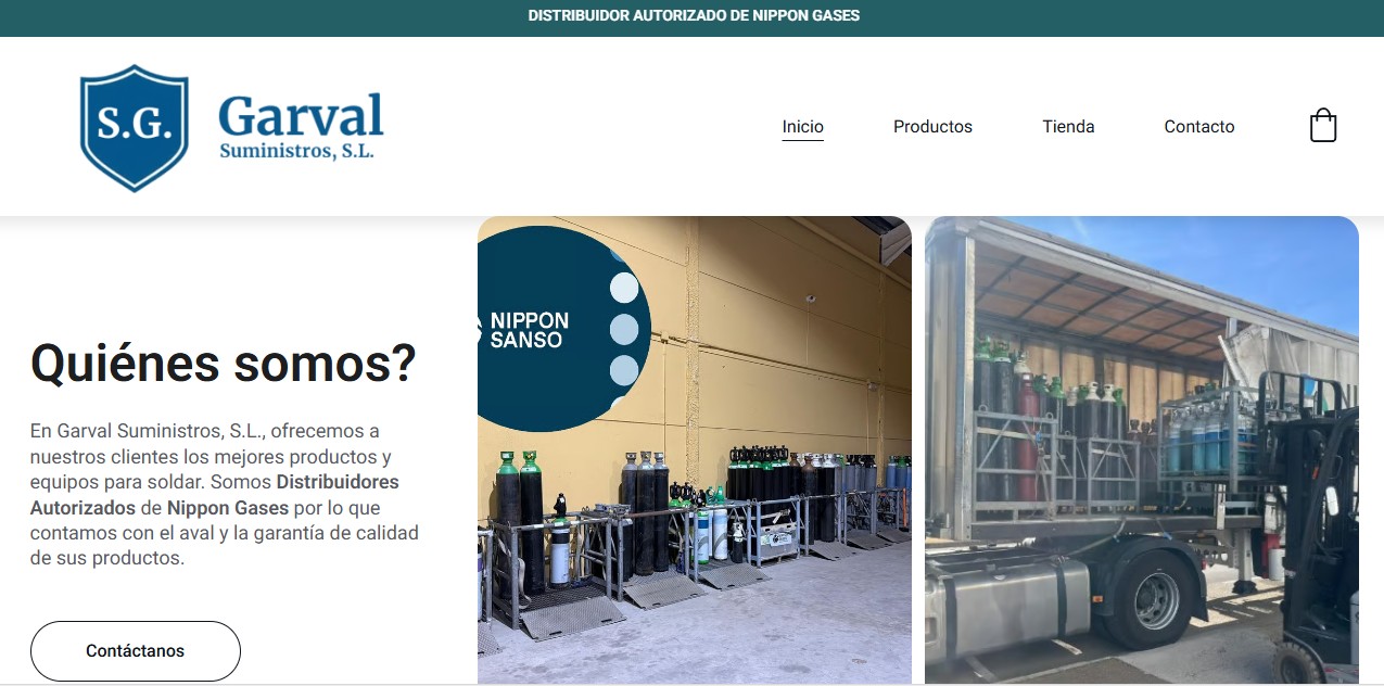 Pantallazo de web tienda online sección about