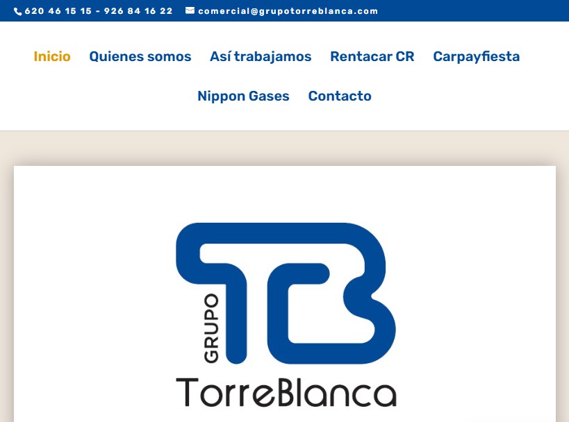 Pantallazo de web de Grupo Torreblanca
