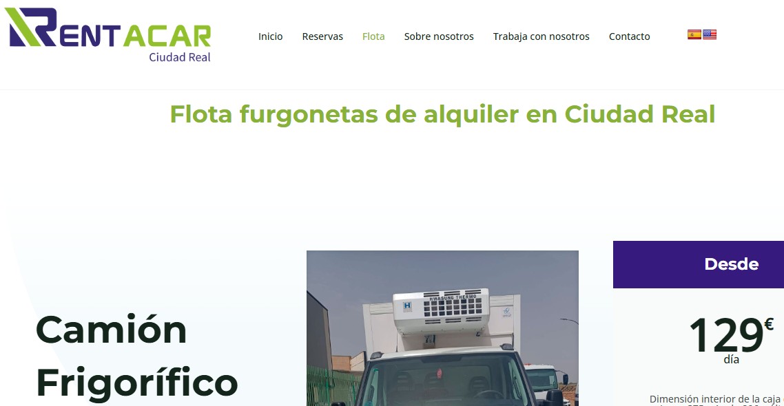 Pantallazo de web de RentacarCiudadReal